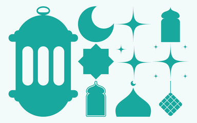 set of flat ramadhan elements