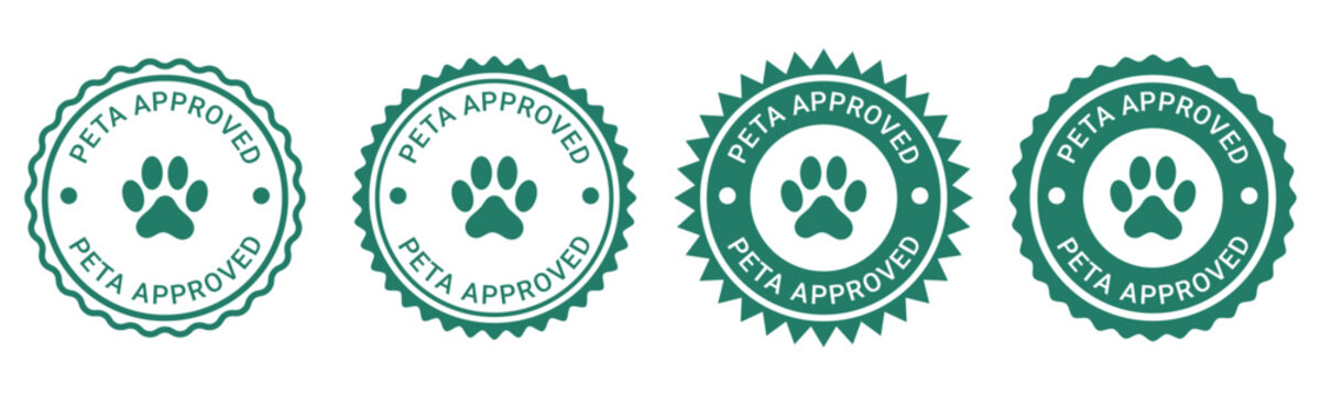 Peta Approved Animal Friendly Cruelty Free Certification Badge Vector Set