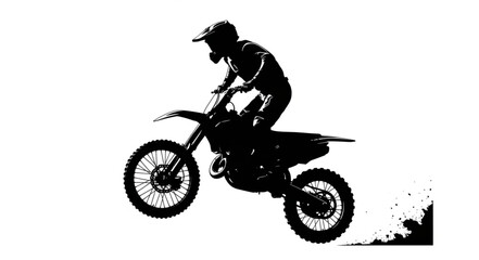 Motorcyclist Riding Dirt Bike.