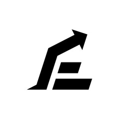 Simple arrow letter E logo