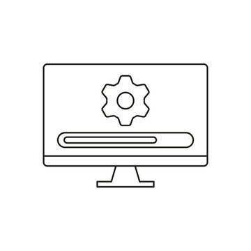 Installation progress bar and software update monitor icon