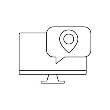 Map location pointer and navigation gps monitor icon