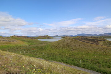 Lake Myvatn is located in the municipality of Skutustadir in north-east Iceland in the Krafla volcanic system