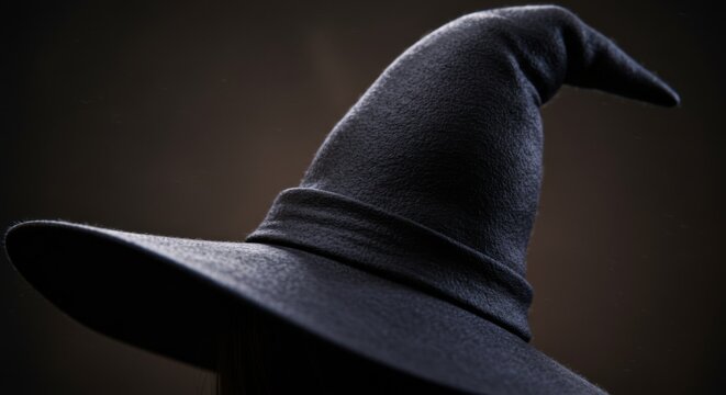 Black Witch's Hat with Water Droplets