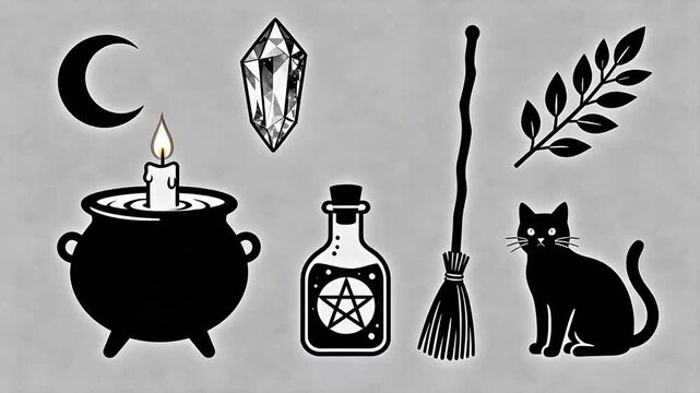 Witchcraft symbols and objects