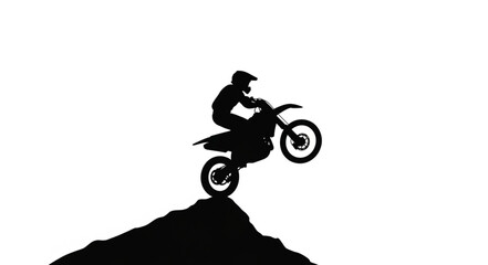Motorcyclist Riding Dirt Bike on Hill. © FENI