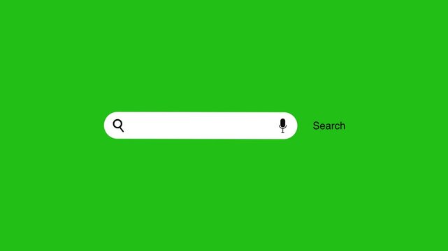 4K animated Search Bar Engine on green screen background