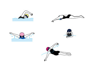 水泳女子イラスト