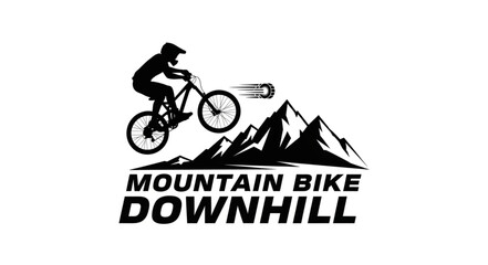 Mountain Bike Downhill Logo Design.
