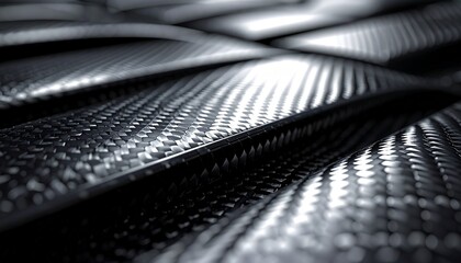 Macro Detail of Carbon Fiber Material with Depth Blur Effect