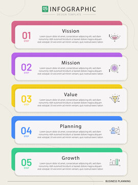 Vertical Infographic Timeline Template. 5 Step timeline journey, calendar Flat simple infographics design template. presentation graph. Business concept with 5 options, vector illustration.