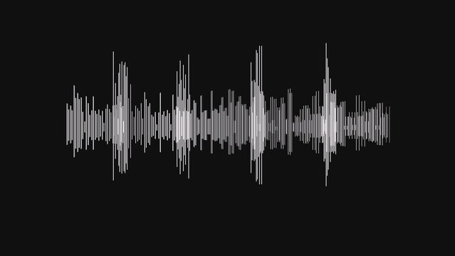 A sound wave pattern displayed on a black background with white audio signal lines