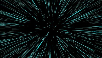 A mesmerizing display of vibrant blue lines radiating from a central point against a dark background