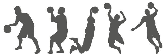 Basketball player silhouettes set in action poses  © Imran
