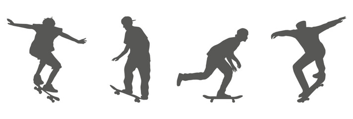 Skateboarder silhouette set performing tricks  © Imran