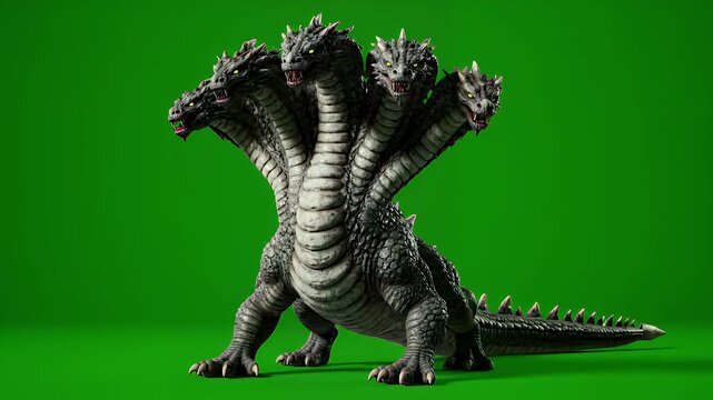 Photorealistic Multi-Headed Dragon Creature for VFX
