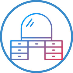 Dressing Table Line Icon Style