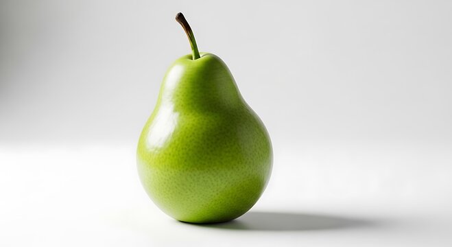 Fresh Green Pear on White Background