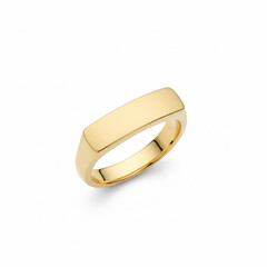 Gold ring on white background.