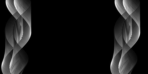 An abstract dark space featuring a black and white background with a bright light isolated against the night sky like a distant planet or moon © MRIDUL