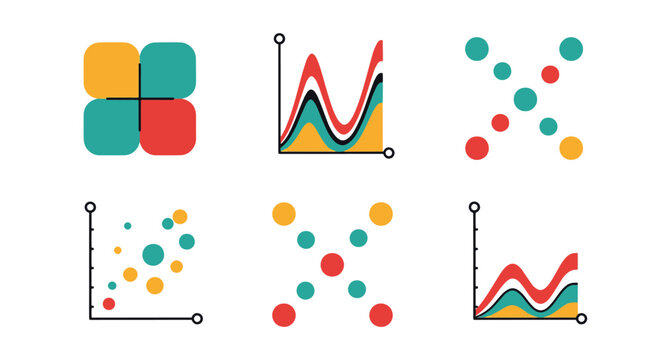 Scatter Plot Line clean vibrant tone illustration
