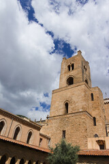Fototapeta premium Monreale Cathedral Bell Tower from Cloister Courtyard Sicily