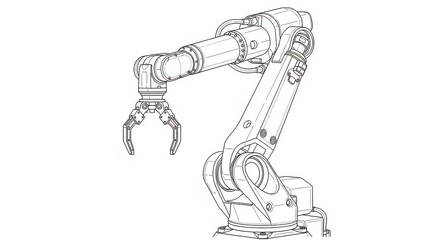 Industrial Robotic Arm Blueprint: Precision Engineering for Automation and Manufacturing