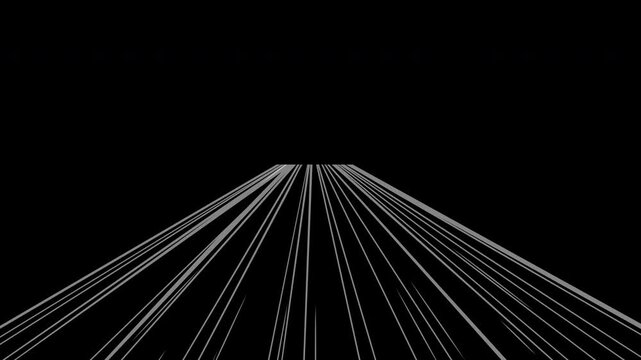 Fast Motion Perspective Streak Lines Racing Forward On Black Background &ndash; 4K Animation Video Motion Graphics