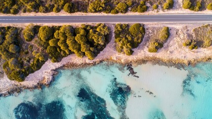 ドローンで上空から撮影したビーチ