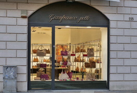 Gianfranco Pelle shop in XX September street in Bergamo, Lombardy, Italy

