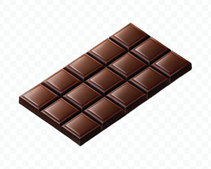 Fototapeta premium realistic 3d fresh milk chocolate bar in different style isolated on transparent background