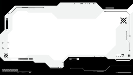 Abstract black and white technology sci-fi background with cyberpunk style design © Mooam