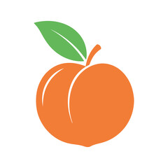 Fresh Peach Fruit Icon Illustration,