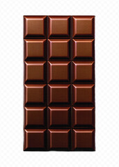 Fototapeta premium realistic 3d fresh milk chocolate bar in different style isolated on transparent background