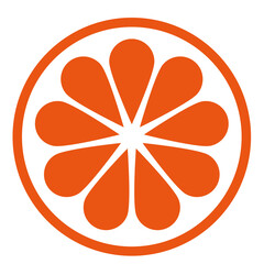 オレンジの断面図 フレッシュな柑橘スライスイラスト