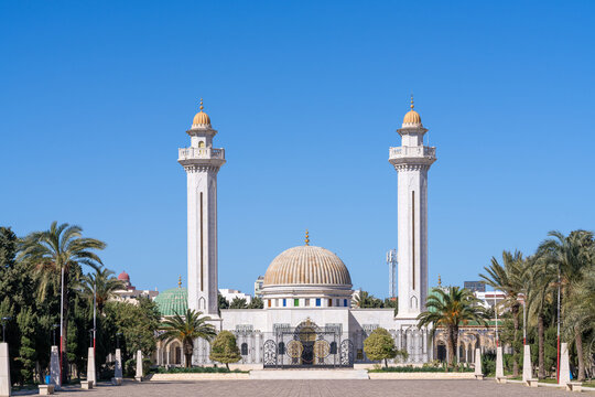 Mausoleum of Habib Bourguiba in Monastir, iconic white marble landmark and resting place of Tunisia&rsquo;s first president-Monastir, Tunisia &mdash; February 18, 2026.