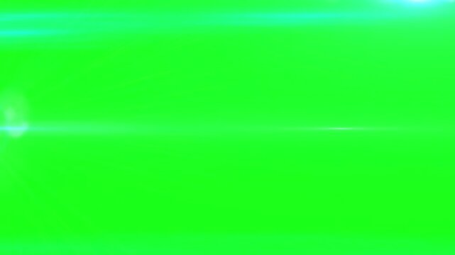 Bright green screen with lens flare effect for chroma keying and video editing purposes in professional post production studios.