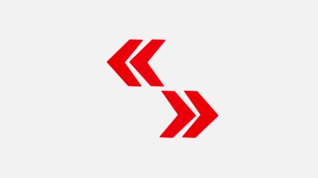 Direction concept arrow icon, arrows indicates the direction of the overlay video layer and looping line arrow icon animation.