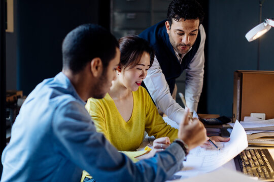 People working together in architect's office