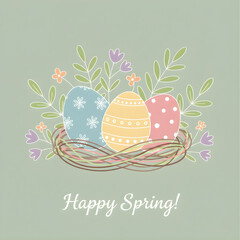 easter card with eggs