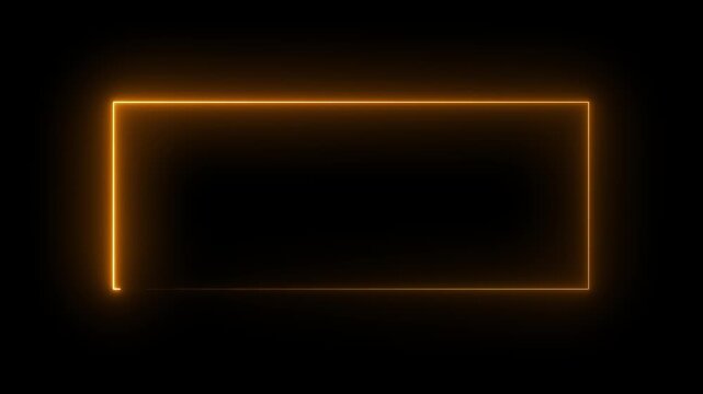 Rectangle glowing neon frame background animation, Glowing neon rectangle border frame in the shape rectangle. Neon abstract rectangle shape line animation.4K Motion graphics video..