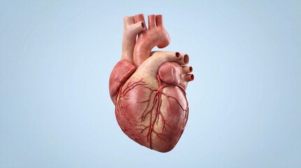 Human heart isolated on clean medical background