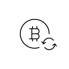 Fototapeta premium Crypto update, bitcoin refresh. Digital currency renewal, blockchain cycle. Pixel perfect, editable stroke vector icon