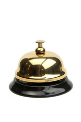 Polished brass service bell on black base