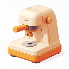 Modern orange coffee machine with sleek design and functionality