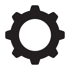 Fototapeta premium black gear icon, cogwheel symbol, settings icon, mechanical gear, vector illustration, isolated on transparent background, png