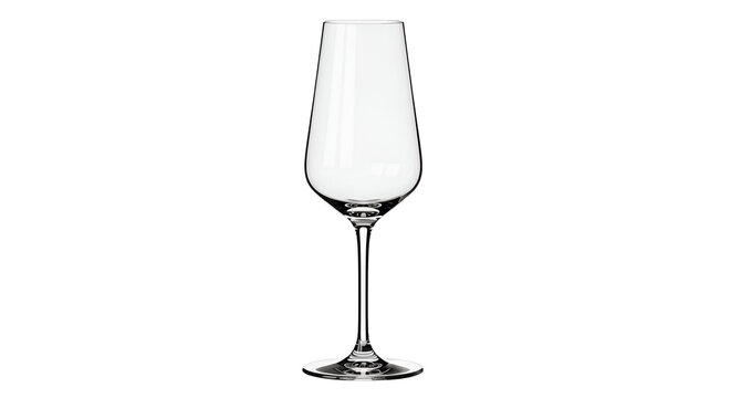 Tall empty white wine glass on black background empty wine glass