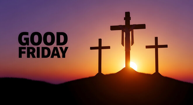 Good friday silhouette at sunset