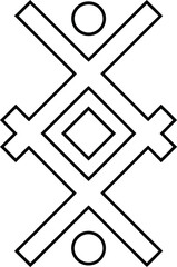 Obraz premium nordic-rune---line-art-vector-illustration on transparent background