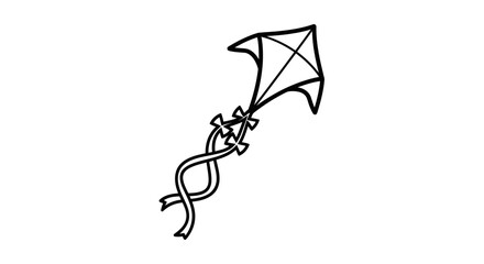 Freedom and Self-Expression Kite Line Illustration